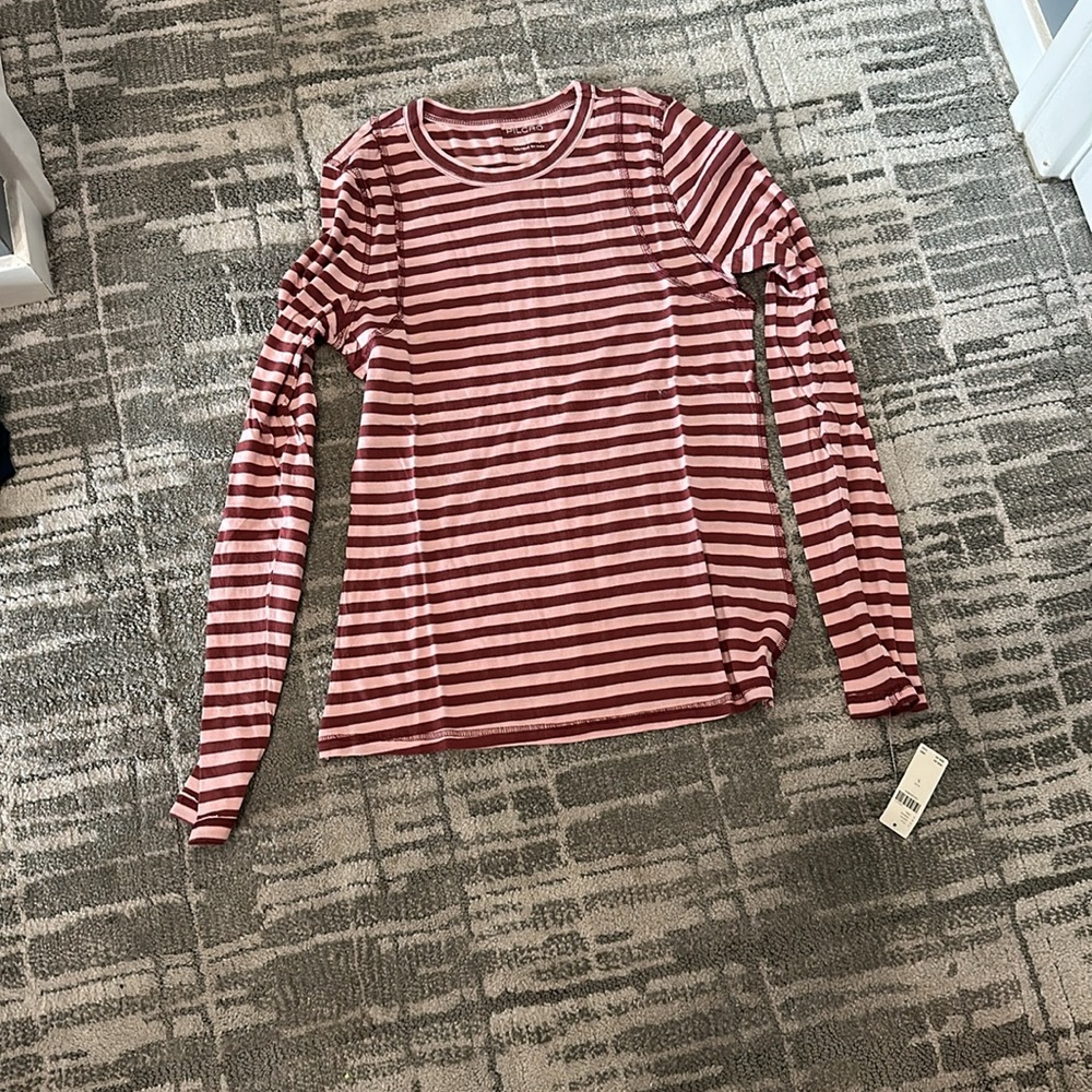 Anthropologie Red and Pink Striped Top - Picture 5 of 6